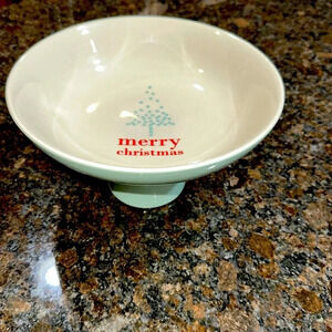 bloomingville christmas holiday ceramic pedestal stem bowl kitchen dish accent